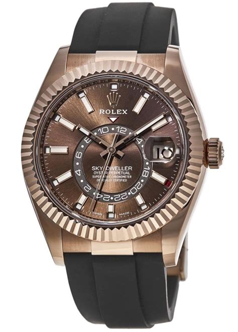 rolex sky dweller gold rubber strap